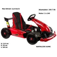 Otroški GOKART na akumulator XMX619 24V (rdeč; napihljive gume)