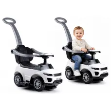 Otroški avto poganjalec z ročajem za starša Sport Car 614W beli