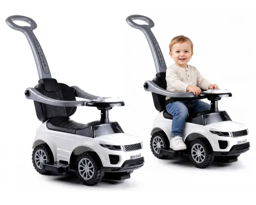Otroški avto poganjalec z ročajem za starša Sport Car 614W beli