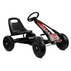 Otroški gokart na pedala A-15 črni z napihljivimi kolesi