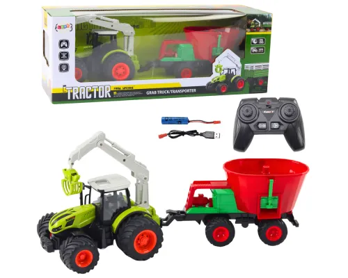 Daljinsko voden RC traktor sejalnica vrtljivimi grabljami 2 4g 21206