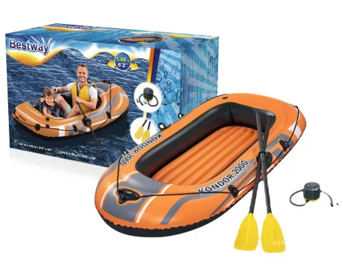 Napihljivi čoln Bestway 61062 Raft 188 x 98 cm s črpalko in vesli