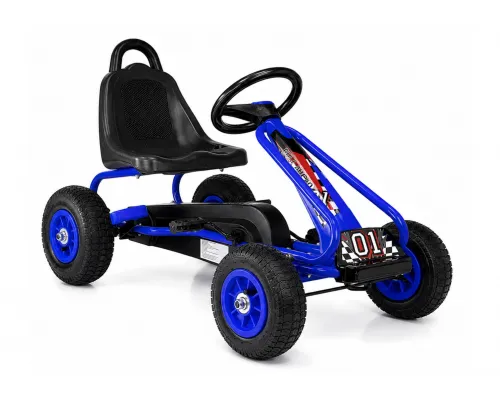 Otroški gokart na pedala G201 rumeni z zaščiteno verigo