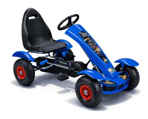 Otroški gokart na pedala F618 modri z napihljivimi kolesi