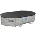 Ovalni montažni bazen Bestway 56946 Power Steel Swim Vista 427 x 250 x 100 cm s črpalko in okenci