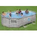 Ovalni montažni bazen Bestway 56946 Power Steel Swim Vista 427 x 250 x 100 cm s črpalko in okenci