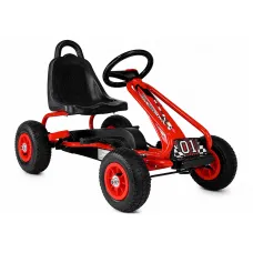 Otroški gokart na pedala G201 rdeči z zaščiteno verigo