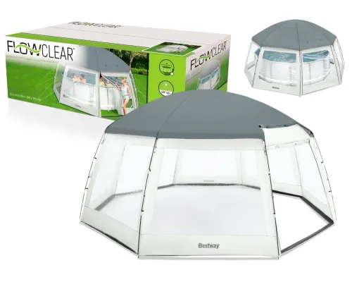Kupolasti šotor paviljon za bazen Bestway 58612 Flowclear 600 x 600 x 295 cm