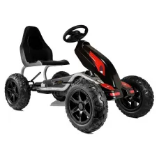 Veliki otroški gokart na pedala B012 črni z napihljivimi kolesi