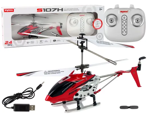 Daljinsko voden RC helikopter Syma S107H 2.4GHz z avtomatskim lebdenjem - Rdeči