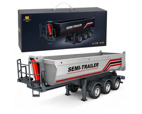 Daljinsko voden RC avto huina 1509 1 18 scale kovinski dump trailer srebrni 32333