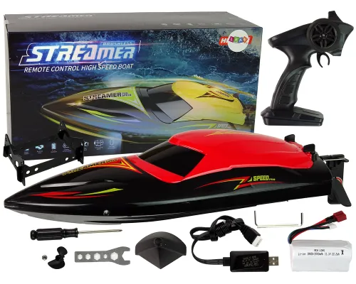 Daljinsko voden dirkalni čoln RC Streamer 2.4 GHz (35 km/h) - Rdeči