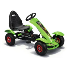 Otroški gokart na pedala F618 zeleni z napihljivimi kolesi