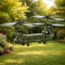 Daljinsko voden vojaški helikopter Syma S026H-1 Chinook z dvojnim rotorjem - Khaki zeleni