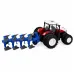 Daljinsko voden RC traktor dvojnim plugom rdeči 1 24 29725