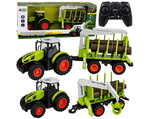 Daljinsko voden RC traktor forest s prikolico grabežem za les 1 24 29735