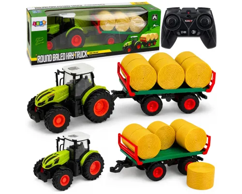 Daljinsko voden RC traktor farm bale sena s prikolico 1 24 29751