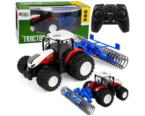 Daljinsko voden RC traktor valjarjem rdeči 1 24 29723