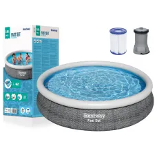 Okrogli napihljivi bazen Bestway 57445 Fast Set 366 x 76 cm