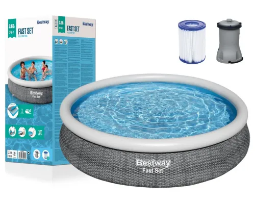 Okrogli napihljivi bazen Bestway 57445 Fast Set 366 x 76 cm