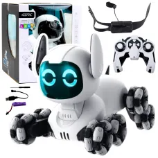 Interaktivni daljinsko voden RC robot tooby kuža 360 z lučmi in zvoki črni 27915