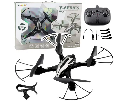 Daljinsko voden večji RC dron Y30 2.4GHz z žiroskopom in avtomatskim povratkom - Črni
