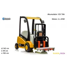 Otroški viličar XMX638 na akumulator 12V; Bluetooth, MP3 (rumen ali roza)
