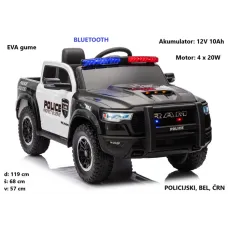 Otroški avto Dodge Ram na akumulator 12V10Ah; 4x4 (policijski, bel, črn, roza) ZB618P