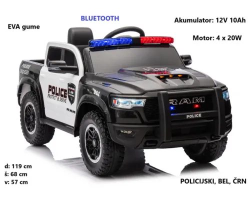 Otroški avto Dodge Ram na akumulator 12V10Ah; 4x4