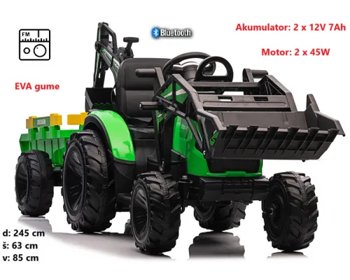 Traktor bager 24V s prikolico SX2068