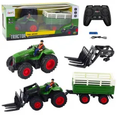 Daljinsko voden RC traktor s prikolico vilicami 2 4g 21208