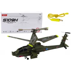 Daljinsko voden RC helikopter vojaški Apache Syma s109h khaki 20877