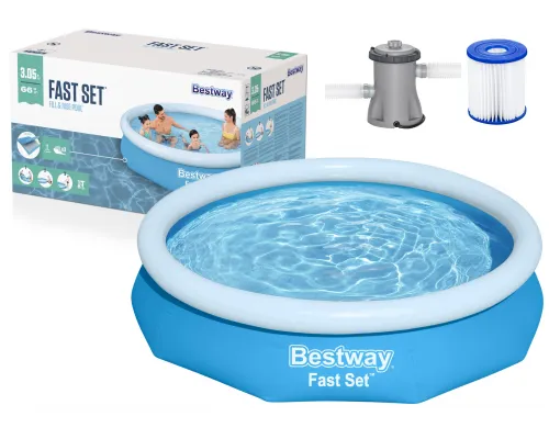 Okrogli napihljivi bazen Bestway 57458 Fast Set 305 x 66 cm
