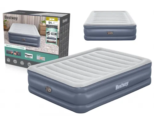 Dvosedežna visoka napihljiva postelja Bestway 6713I Tritech Queen 203 x 152 x 51 cm