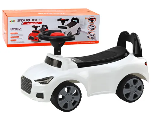 Otroški avto poganjalec z naslonjalom QX-3396 beli