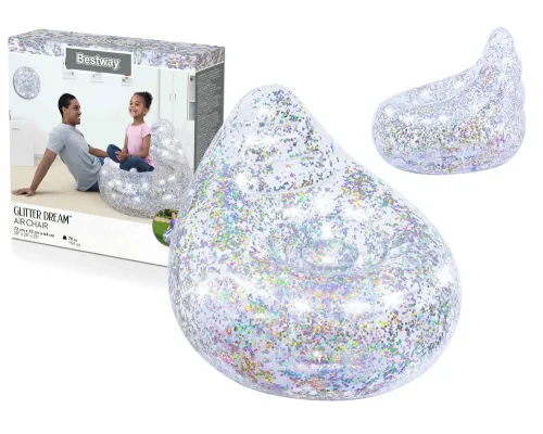 Napihljivi otroški fotelj z bleščicami Bestway 75105 72 x 72 cm