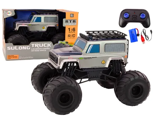 Daljinsko voden RC avto large terenski suv 2 4g 1 6 sivi 17833