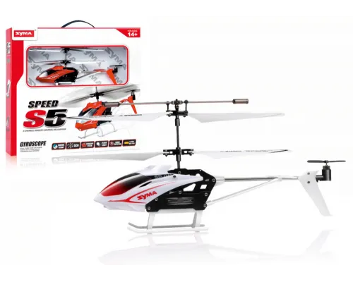 Daljinsko voden sobni RC helikopter Syma S5 s 360° rotacijo in žiroskopom - Beli