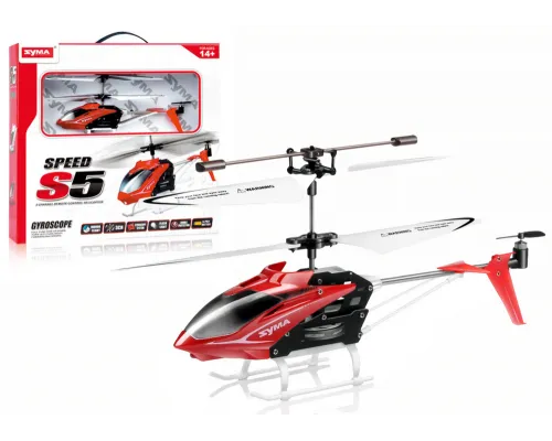 Daljinsko voden sobni RC helikopter Syma S5 s 360° rotacijo in žiroskopom - Rdeči