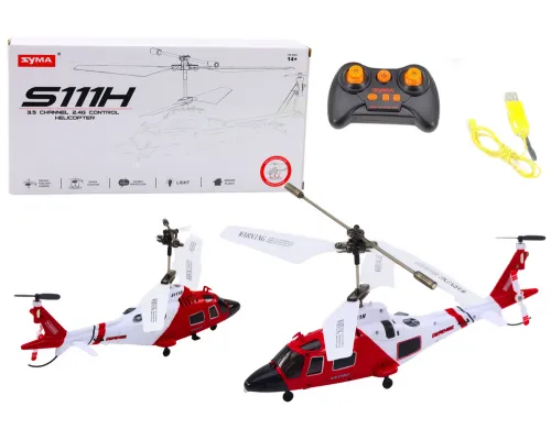Daljinsko voden RC helikopter Syma S111H z žiroskopom in kovinskim ogrodjem - Rdeči